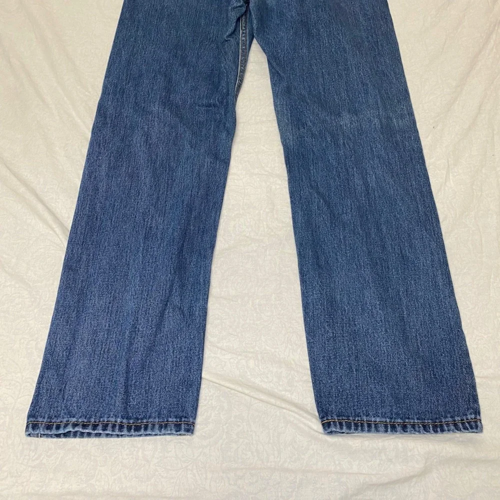 Levis 505 Regular Fit Straight Leg Jeans Mens 34x32 Medium Wash Denim